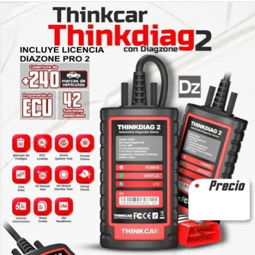 SCANNER THINKDIAG 2 CON LICENCIA DIAGZONE PRO 1 AÑO